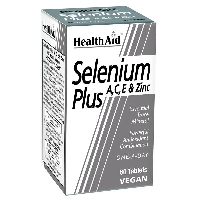 Health Aid Selenium Plus A C E Zinc , 60 comprimidos