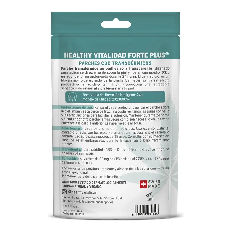 Healthy Vitalidad Forte Plus Healthy Vitalidad Forte Plus Cbd Patches 6Ud.