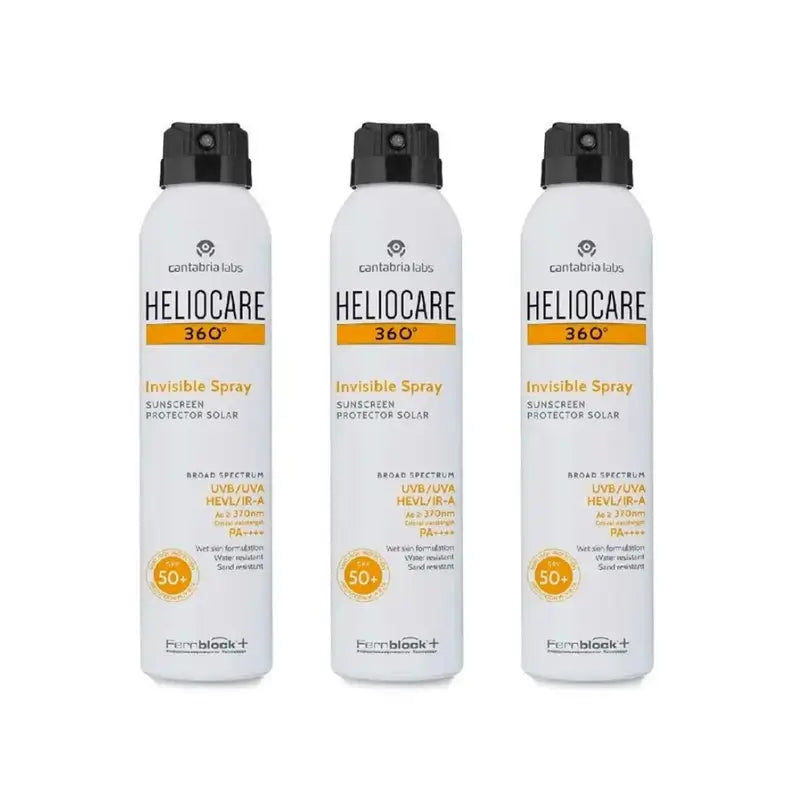 Heliocare 360º Spray Invisible Protective Spray Spf 50+, 3X200 Ml