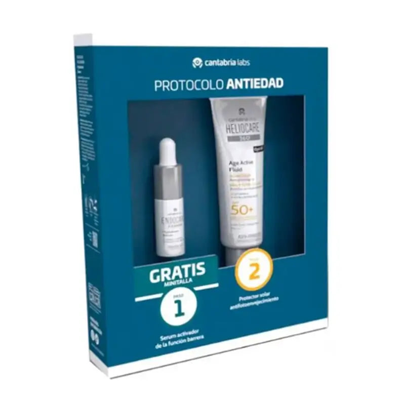 Heliocare Pack 360 Age Active Fluid + Endocare Hyaluboost Age Barrier Minitalla, 50 ml
