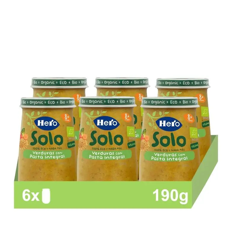 Hero Baby Pack Eco Vegetable Only Pack with Wholemeal Pasta, 6 x 190 g