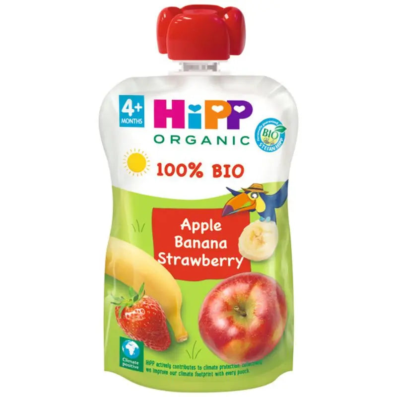 Hipp Pouches De Manzana Plátano Y Fresa Bio, 100 G