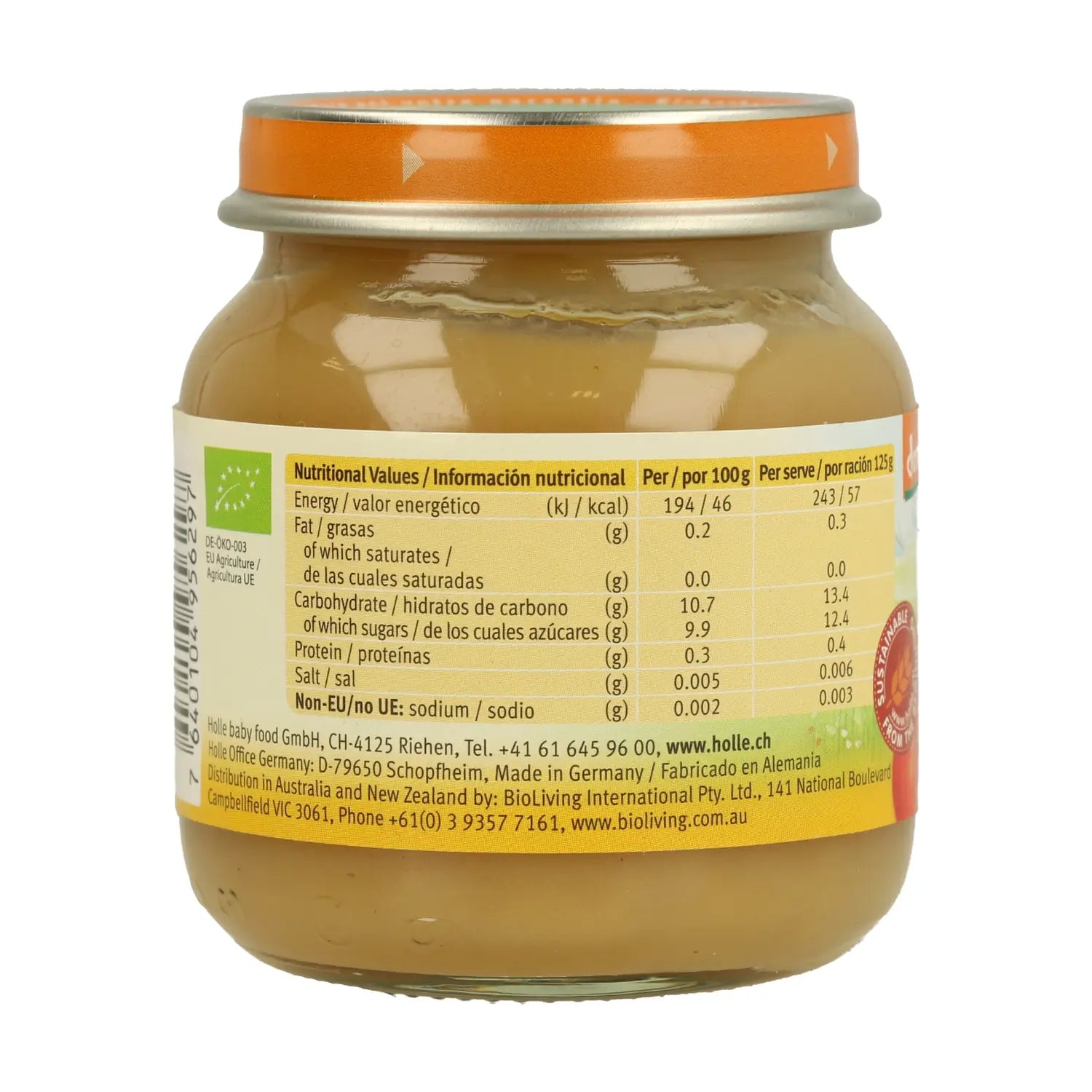 Holle 100% Apple Jar, 125gr