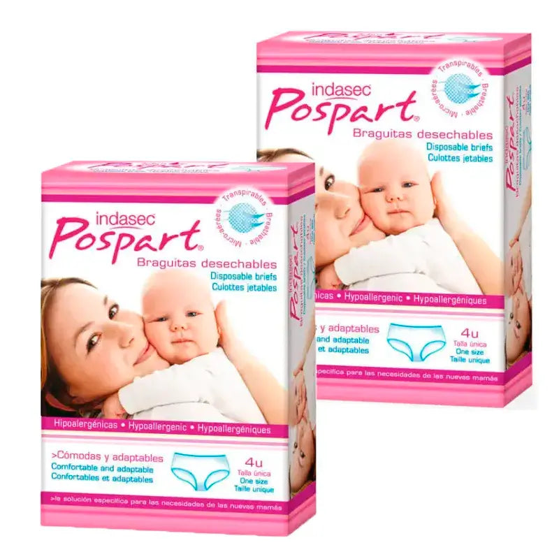 Indasec Pospart Disposable Panty Liner, Pack 2 x 4 Units