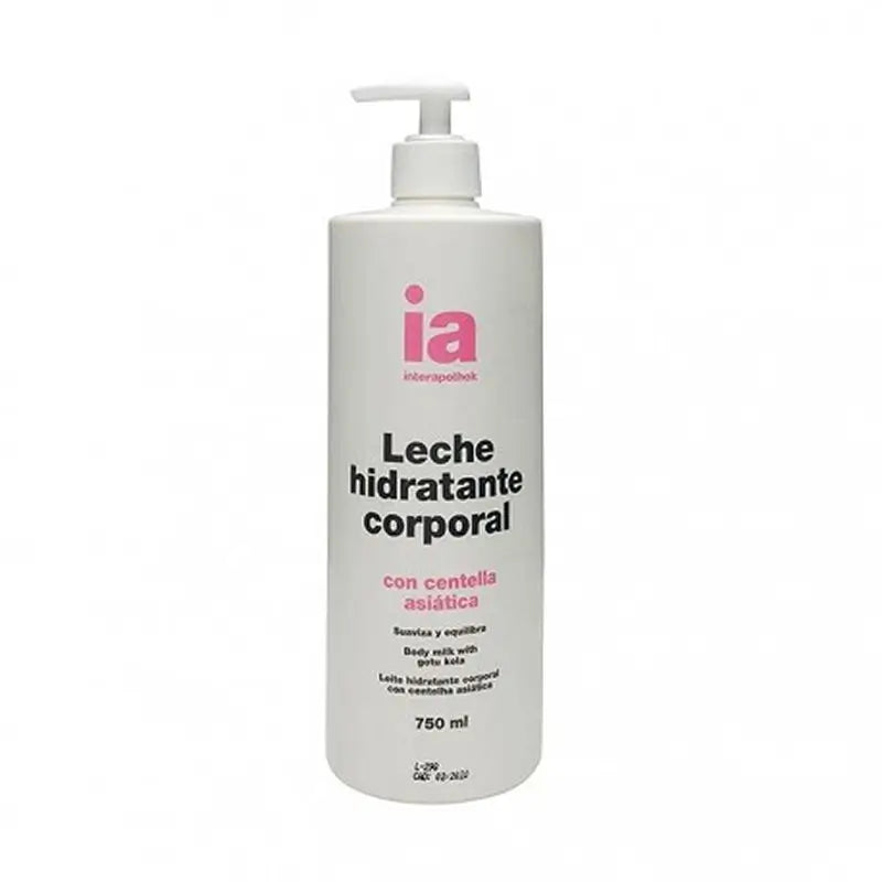 Interapothek Leche Hidratante Corporal Centella Asiática Con Dosificador, 750 ml