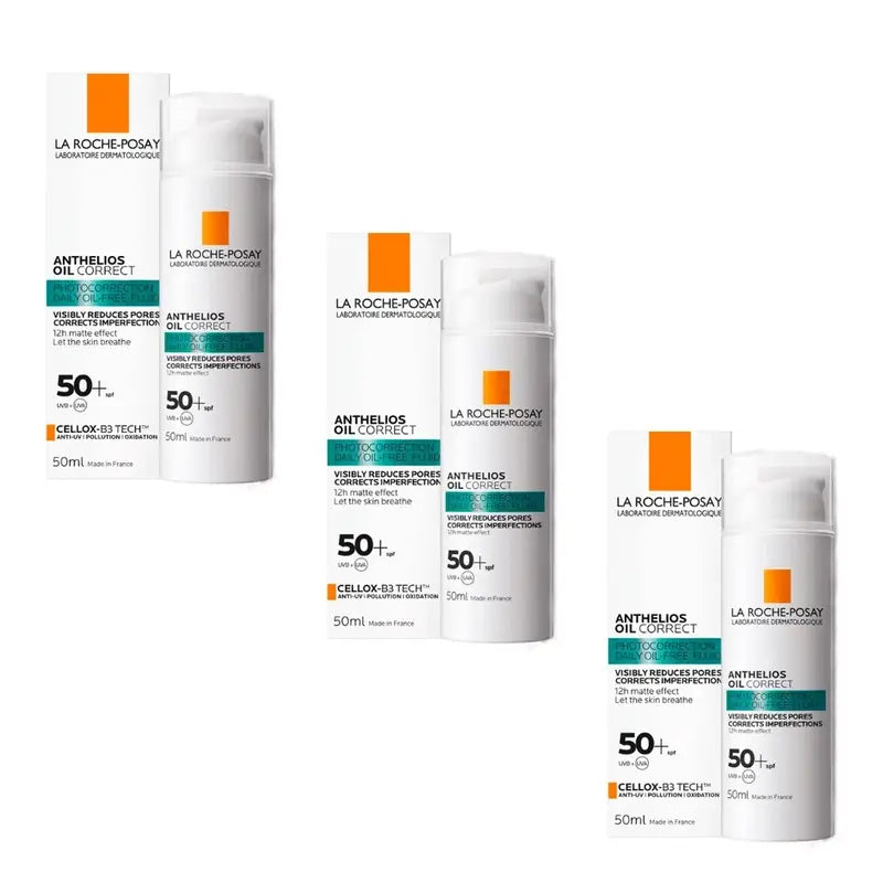 La Roche Posay Anthelios Oil Correct Spf 50, 3X50 Ml