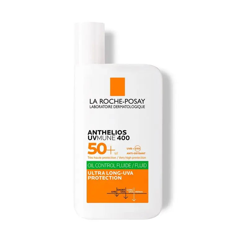 La Roche-Posay Anthelios Uv-Mune 400 Oil Control Fluido Invisible Spf50+ Sin Color, 50 ml
