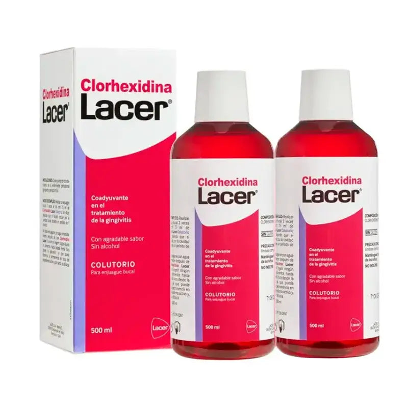 Lacer Duplo Chlorhexidine Mouthwash, 2 x 500 Ml