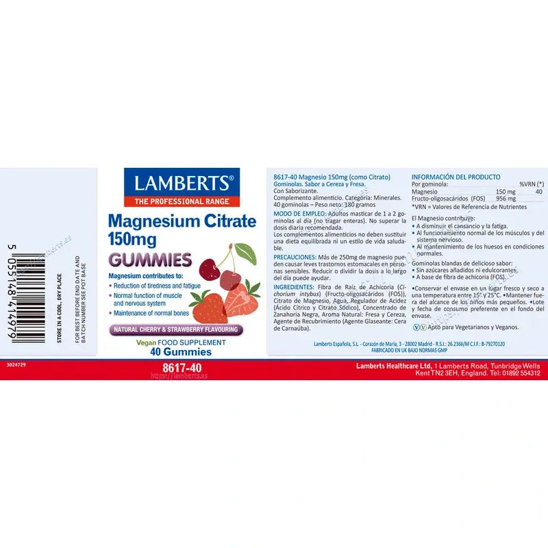 Lamberts Magnesium Citrate , 40 gummies