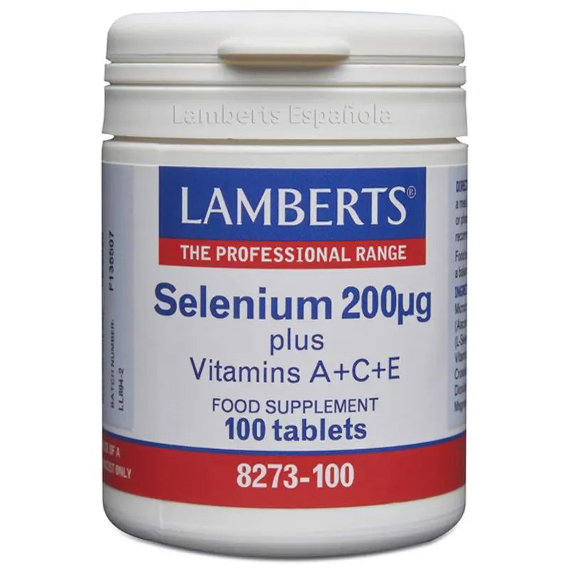 Lamberts Selenio 200 Mcg Vitaminas A+C+E , 100 tabletas