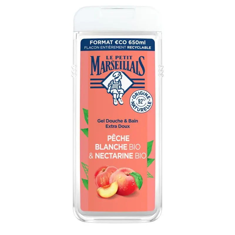Le Petit Marseillais Gel De Ducha Corporal Extra Suave, Melocotón Blanco Y Nectarina Bio , 650 ml