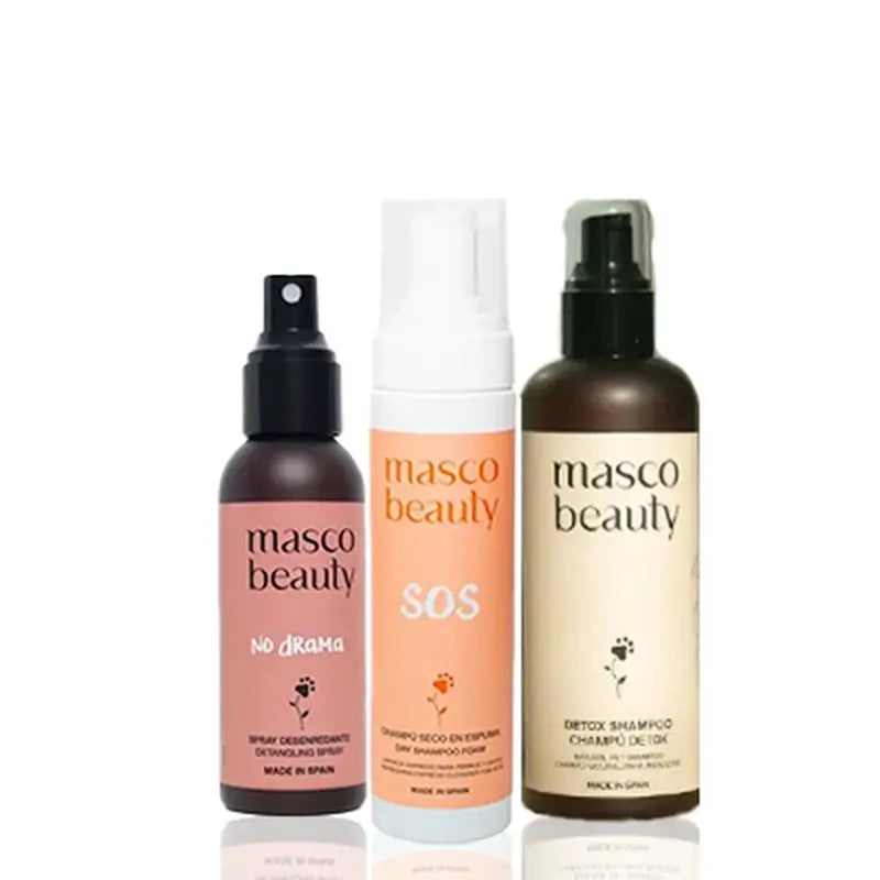 Masco Beauty Care With Dry Shampoo 200Ml + Detangling Spray 100Ml + Detox Shampoo 250Ml For Dogs
