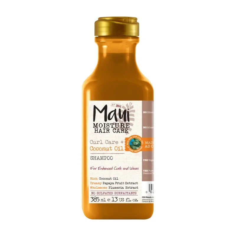 Maui Moisture, Coconut Oil Shampoo, Defines & Detangles Curly Hair, 385Ml