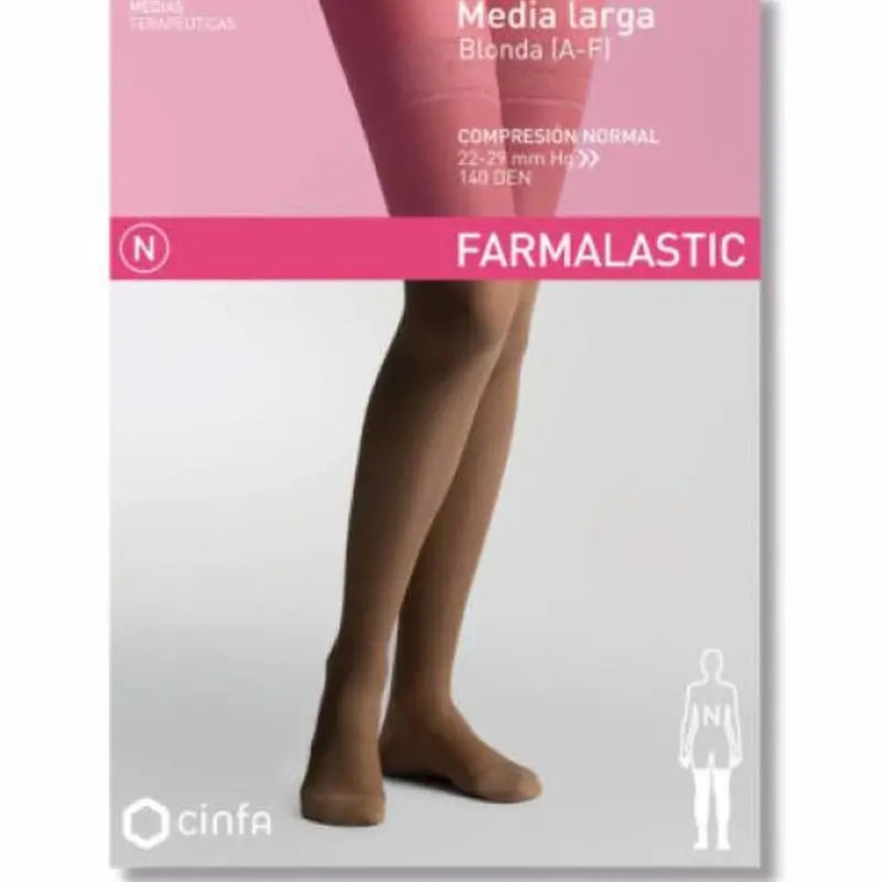 Farmalastic Long Stocking Blonda Compression Normal Compression Camel T Reina Plus