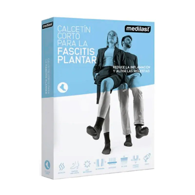 Medilast Short Socks Fasc Pl C Prev Black T Gr