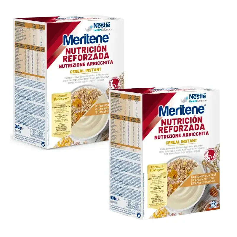 Meritene Cereal Instant Cream of 8 Cereals with Honey Pack 2 x 300 grams