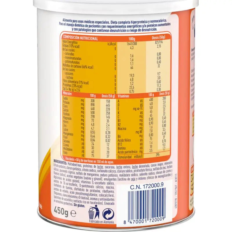 Meritene Extra Chocolate Flavoured Milkshake, 450 g