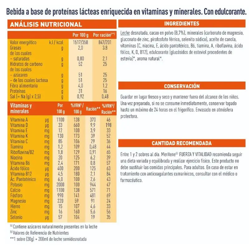 Meritene Strength & Vitality Chocolate Flavour Shake 3x15 Sachets, 30g