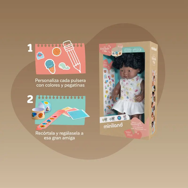 Miniland African Doll 38 Cm My Friends & Me