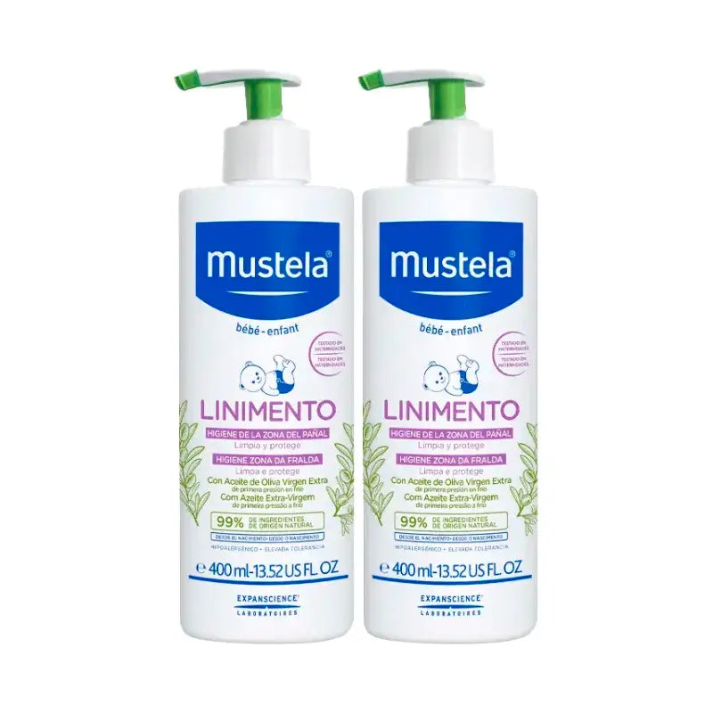 Mustela Infant Hygiene Liniment, Pack 2 x 400 ml