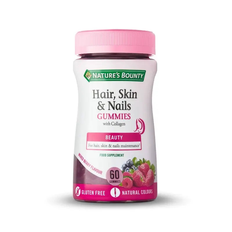 Nature's Bounty Gummies Hair, Skin & Nails Gummies with Biotin & Collagen, 60 Gummies