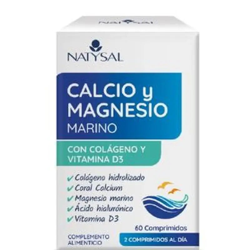 Natysal Calcio Y Magnesio Marino Con Colageno+Vit D3 60Com