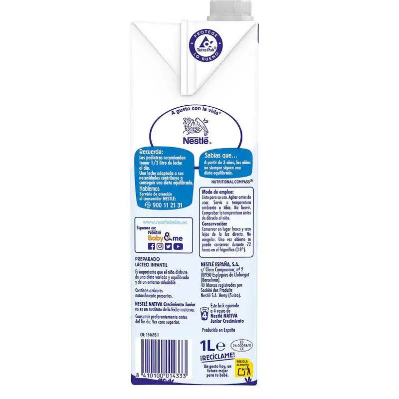 Nestlé Nativa Junior Growth Original 3 Years, 1L