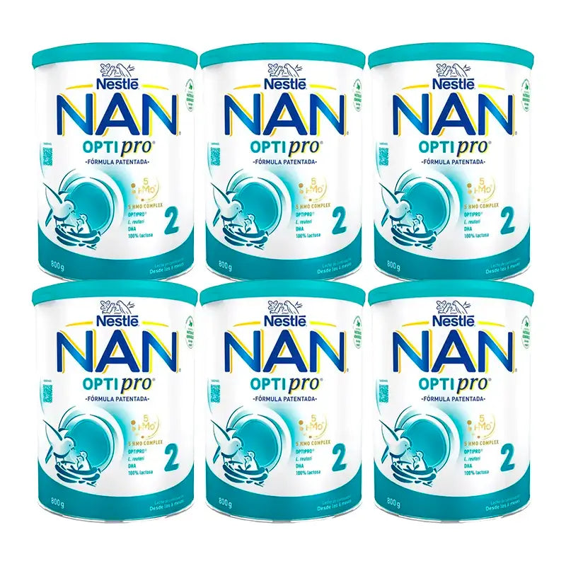 Nestlé Nan Optipro 2 Formula milk, 6 x 800g