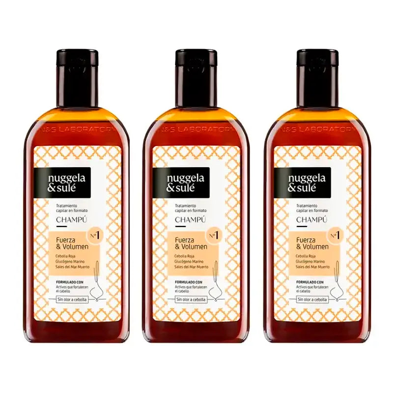 Nuggela & Sule Shampoo Premium Onion Extract Weak & Greasy Hair, 3 x 250 ml Pack