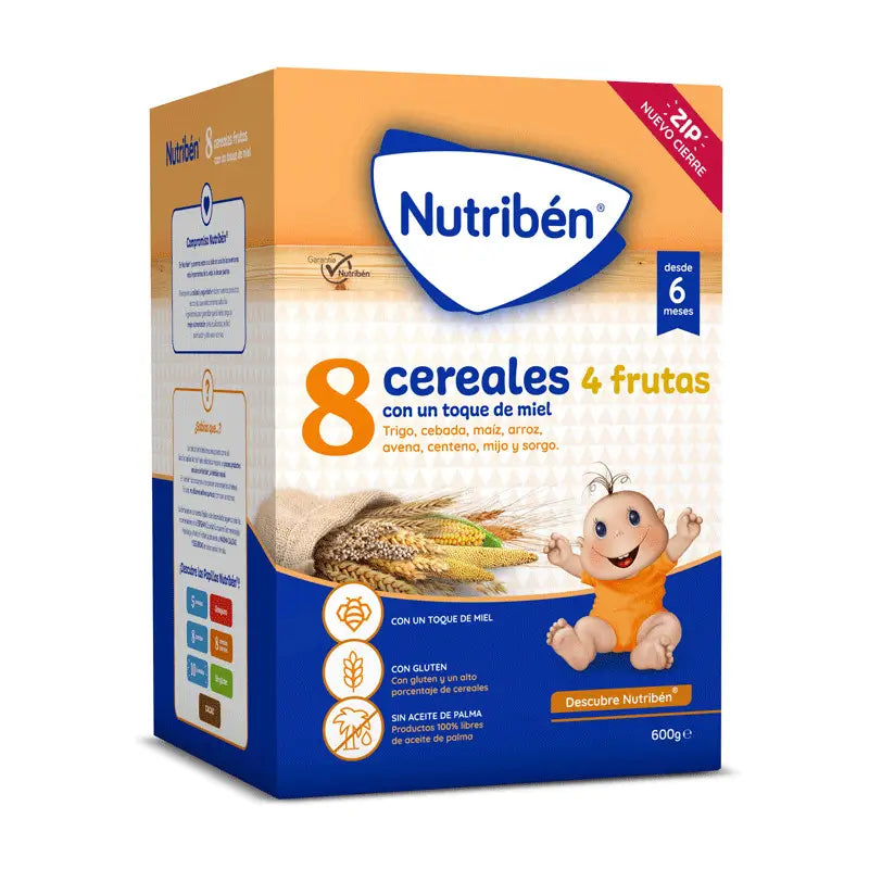 Nutriben Papilla 8 Cereals Honey 4 Fruits 600 g