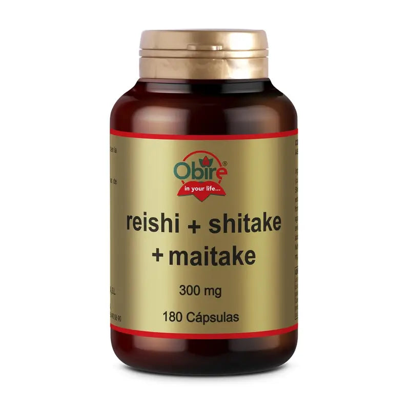 Obire Reishi + Shitake + Maitake 300 Mg. 180 Capsules