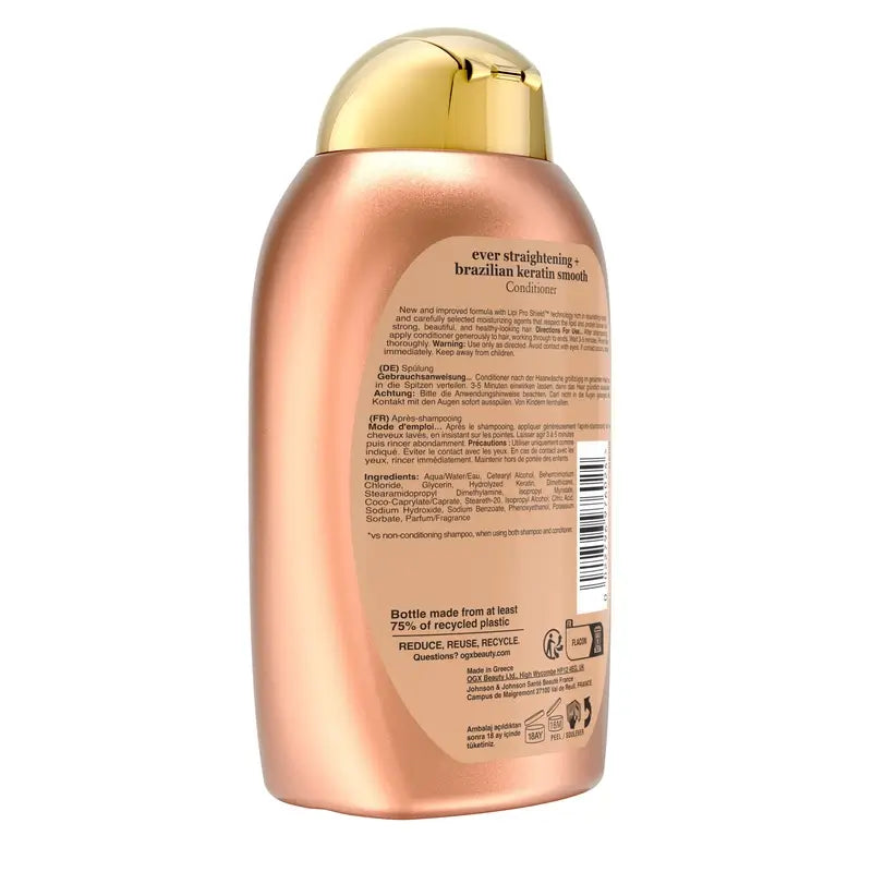 OGX Brazilian Keratin Conditioner, for Wavy or Curly Hair, Smoothes, Strengthens and Moisturises, 385ml