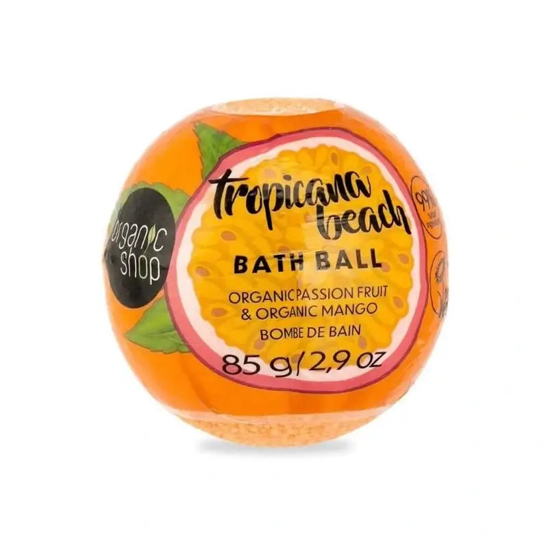 Organic Shop Tropicana Beach Organic Passion Fruit & Mango Bath Bomb, 85 G