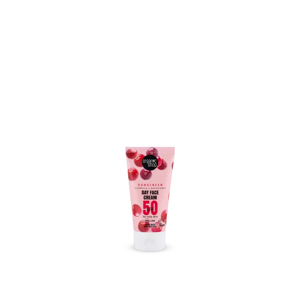 Organic Shop Cranberry + Antioxidant Sunscreen Face Day Cream Spf50, 50 Ml