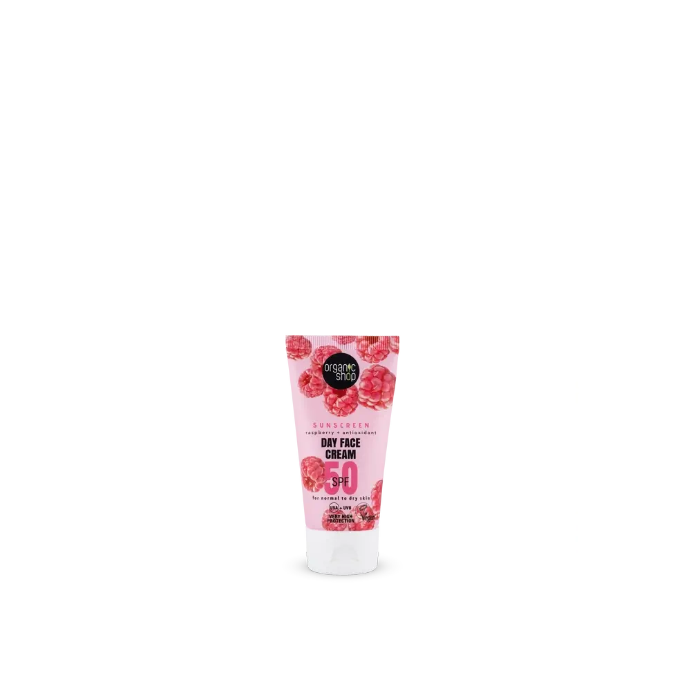 Organic Shop Raspberry + Antioxidant Sun Protection Face Day Cream Spf50, 50 Ml