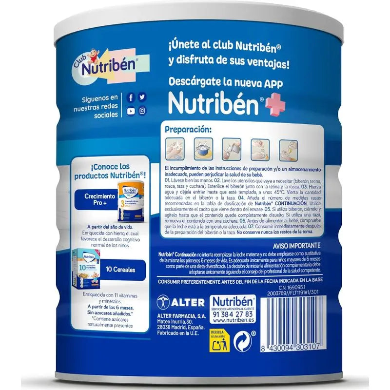 Nutribén Pro-Alfa 2 Milk Continuation, 12 X 800 g