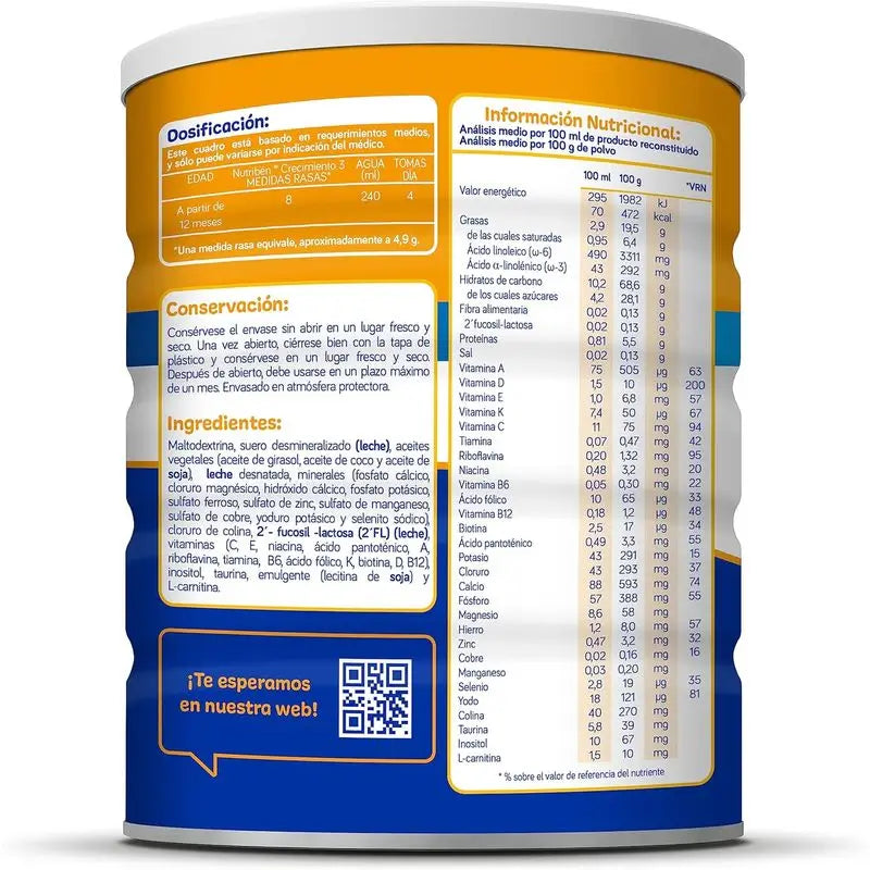 Nutribén Growth Pro+ 3 Milk, 4 X 800 grams