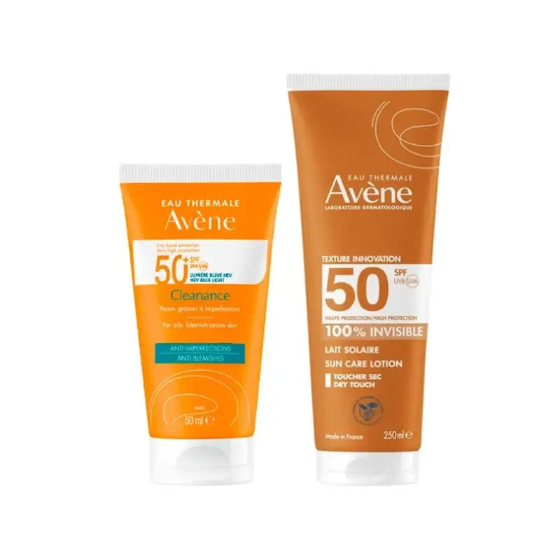 Avene Cleanance Solar SPF50+ 50 ml + Avene Sunscreen Milk SPF50+ 250 ml