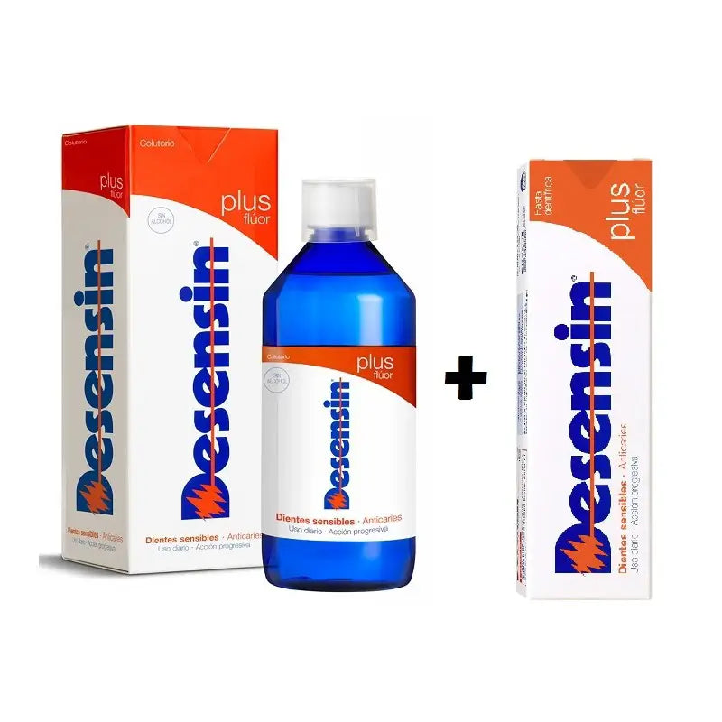 Desensin Plus Pack Fluor Paste 75 ml + Mouthwash 500 ml