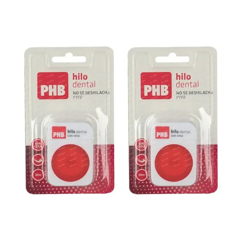 Phb Dental Floss With Wax, 2X50 M