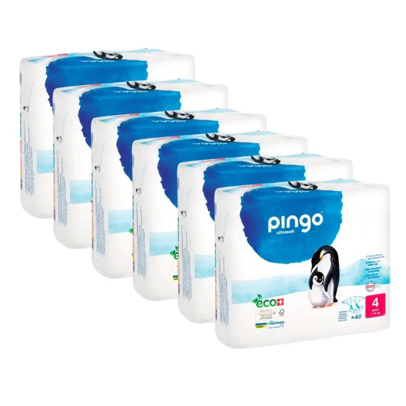 Pingo Ecological Nappies Size 4 Maxi (7-18 Kg), 6X40 Units