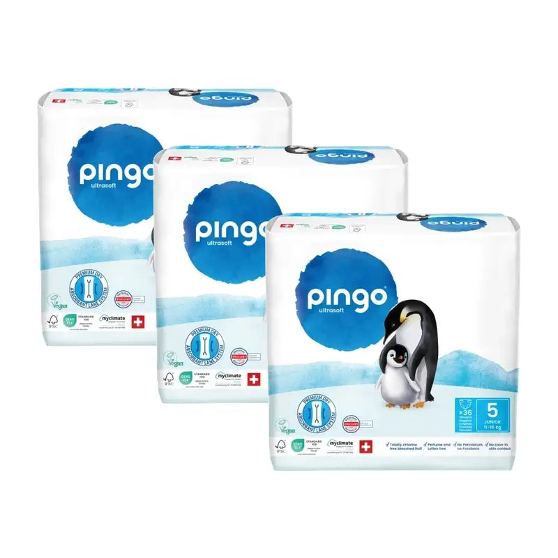 Pingo Ecological Nappies Size 5 (11-16 Kg), 3X36 Units
