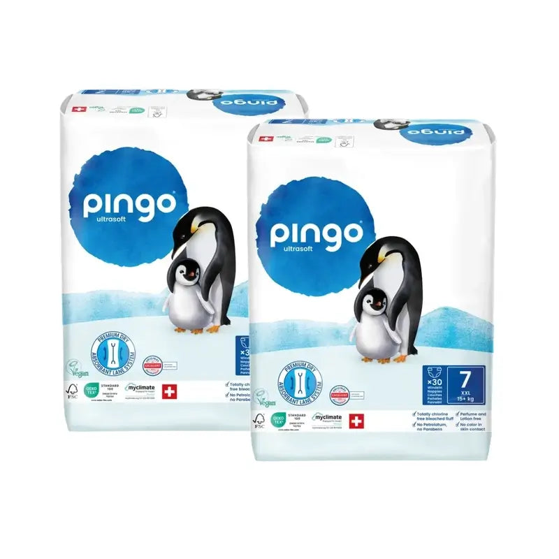 Pingo Ecological Nappies Size 7 (+15 Kg), 2X30 Units