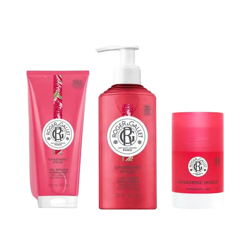 Roger & Gallet Gingembre Rouge Hand Cream + Lip Balm + Deodorant Pack