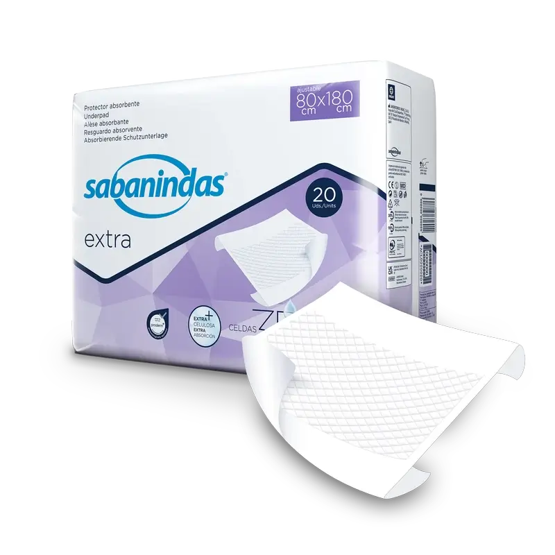 Sabanindas Extra Adjustable Absorbent Pad 80 X 180 Cm. , 20 pcs.