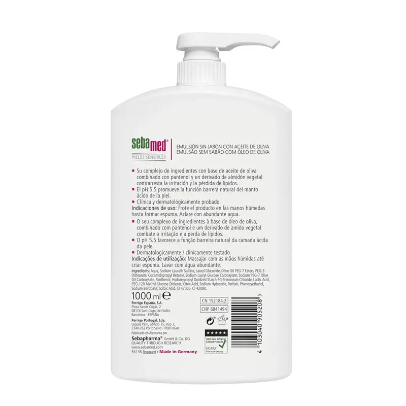 SEBAMED Soap-free Emulsion Gel with Olive Oil 1000 ml