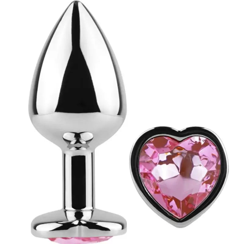 Secret Play Metal Butt Plug Corazón Fucsia Talla S 7 Cm