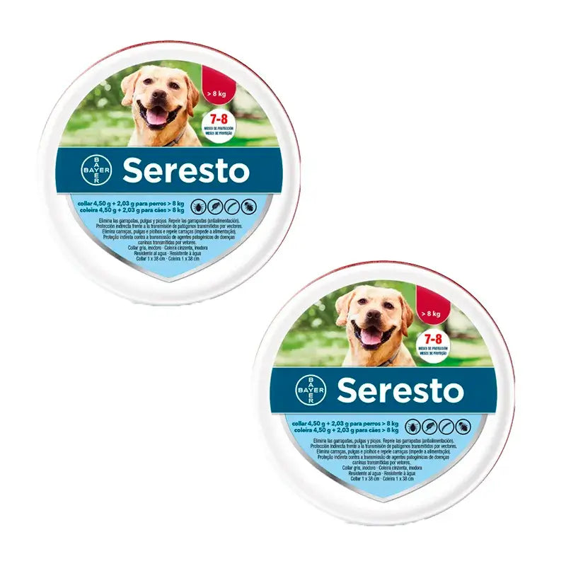 Seresto Dog Collar +8Kg Large Pack 2 units