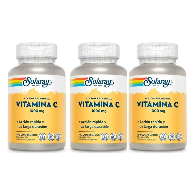 Solaray Vitamin C 1000 Mg. Pack 3 x 100 Comp.