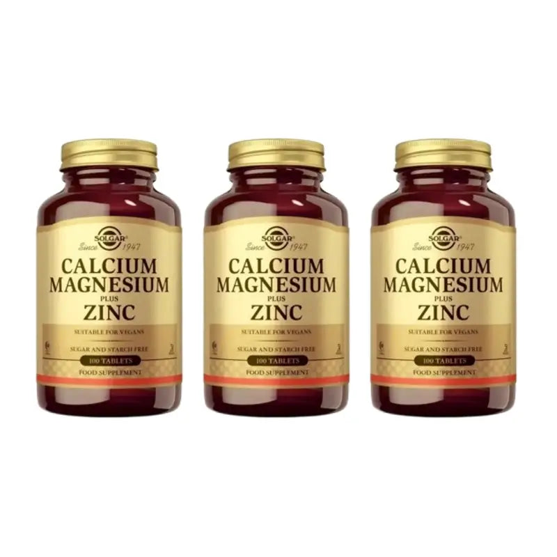 Solgar Calcium/Magnesium + Zinc Pack 3 x 100 vegetarian capsules